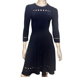 Issa London Women’s Size S Navy Blue Sweater Knit Cut Out Long Sleeve Dress
